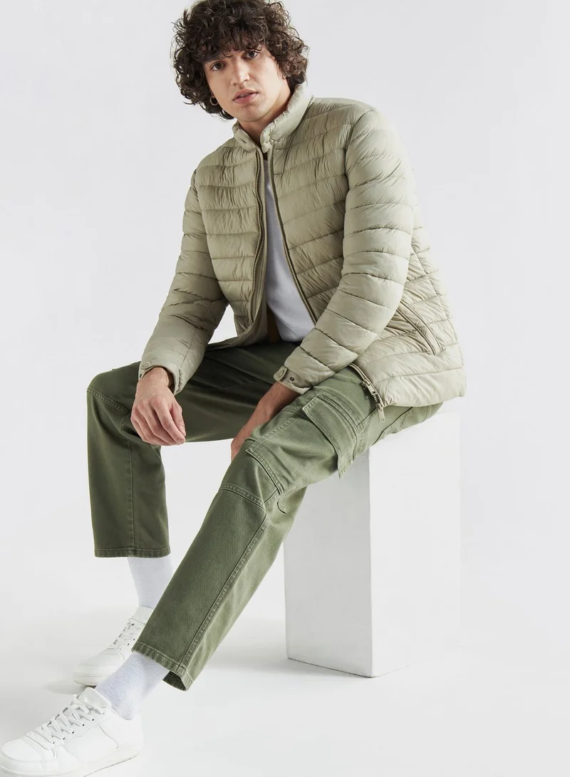 FAV Quilted Zip Through Bomber Jacket