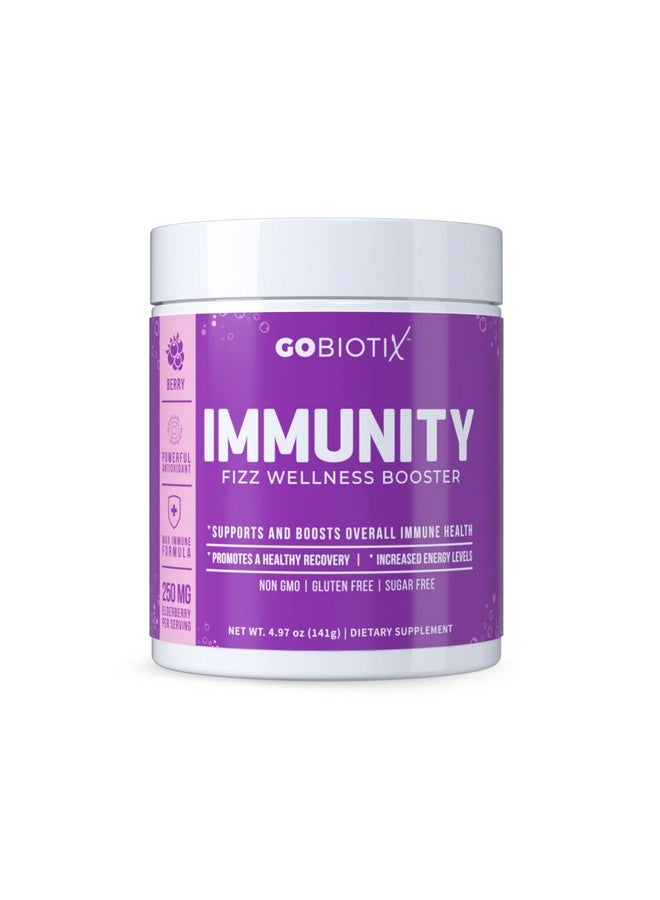 GOBIOTIX Vitamin C - Immune Defense Support Supplement - Immunity Powder Wellness Booster - Vegan Superfood - Elderberry, Turmeric, B12 Vitamin Supplement, Non-GMO and Sugar Free (Berry) - Image 1