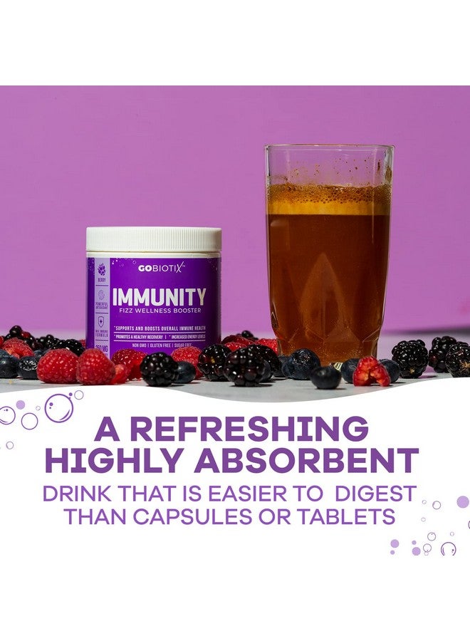 GOBIOTIX Vitamin C - Immune Defense Support Supplement - Immunity Powder Wellness Booster - Vegan Superfood - Elderberry, Turmeric, B12 Vitamin Supplement, Non-GMO and Sugar Free (Berry) - Image 4