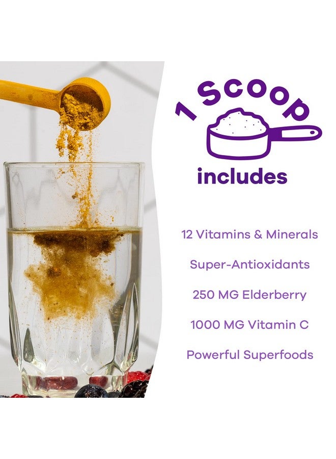 GOBIOTIX Vitamin C - Immune Defense Support Supplement - Immunity Powder Wellness Booster - Vegan Superfood - Elderberry, Turmeric, B12 Vitamin Supplement, Non-GMO and Sugar Free (Berry) - Image 3