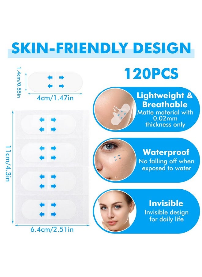 Prasacco 120 Pieces Face Lift Tape Face Tape Lifting Invisible Makeup Tape Instant Face Lift Neck Tape Facial Tape V Face Make Up Stickers Patch Face Tapes For Lifting Sagging Skin  - Image 2