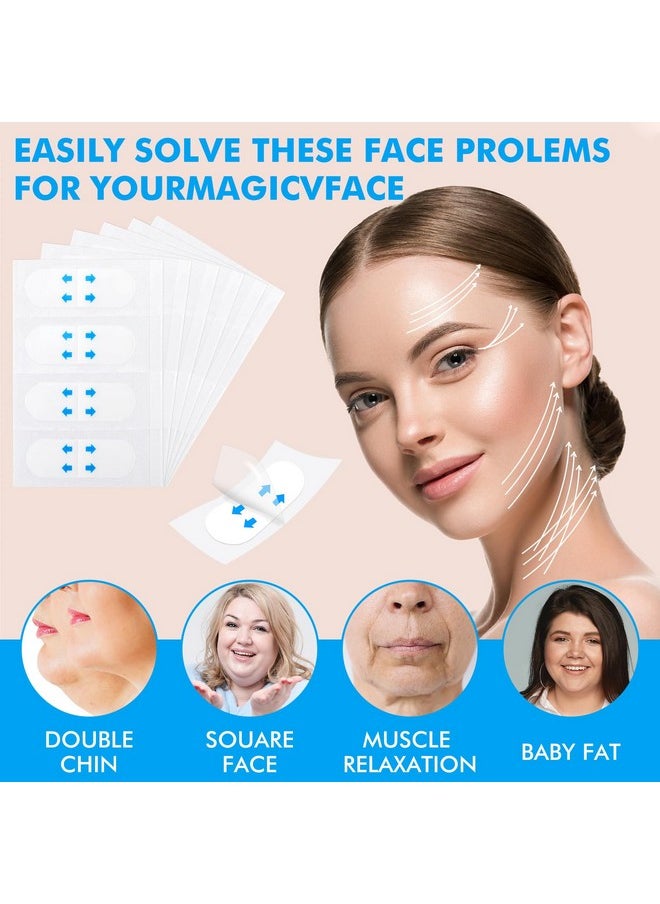 Prasacco 120 Pieces Face Lift Tape Face Tape Lifting Invisible Makeup Tape Instant Face Lift Neck Tape Facial Tape V Face Make Up Stickers Patch Face Tapes For Lifting Sagging Skin  - Image 4
