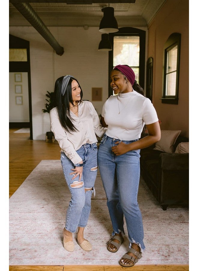 Nariele Headbands For Women Non Slip Soft Elastic Wide Hair Bands Yoga Running Workout Head Scarf 4 Packs - Image 5