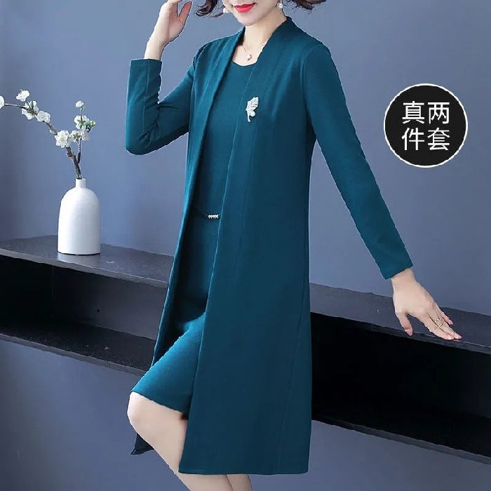 AliExpress fashion two-piece suit for women dress elegant wish new western style windbreaker coat two-piece suit for women Lake Blue  - Image 1