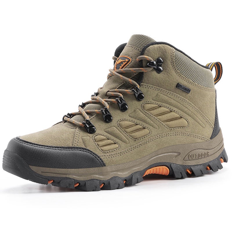 Cross-Border Large Size Autumn and Winter Mens Outdoor Hiking Sports Shoes Work Safety Shoes Thick-Soled Wear-Resistant and Dirt-Resistant Hiking Shoes 9961 khaki (men’s style)
