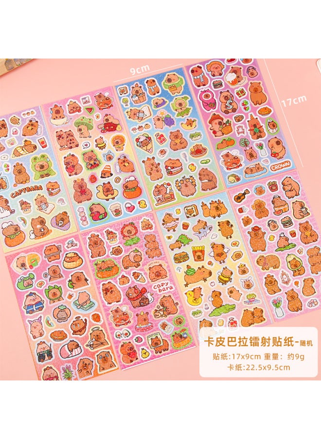HELPS Cartoon Card Pippa Hand Account Sticker Student Diy Capybara Pet Sticker Waterproof Water Cup Mobile Phone Case Paste Sticker - Image 1