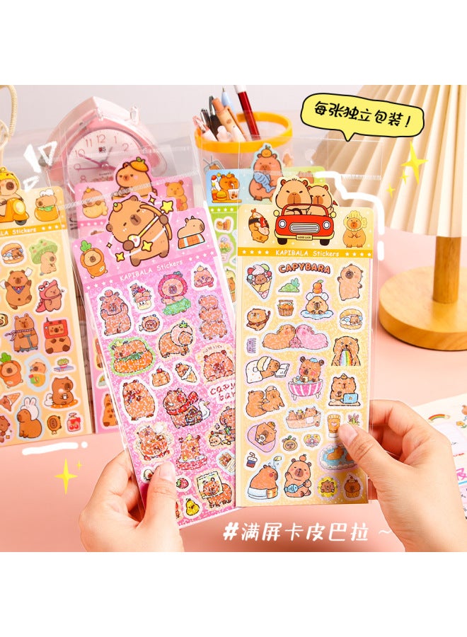 HELPS Cartoon Card Pippa Hand Account Sticker Student Diy Capybara Pet Sticker Waterproof Water Cup Mobile Phone Case Paste Sticker - Image 2