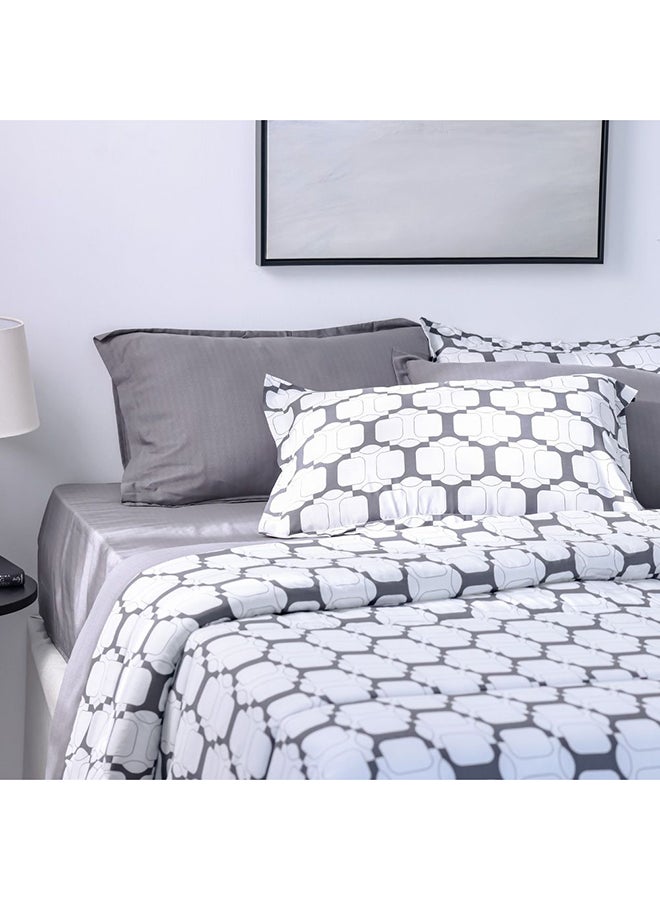 DANUBE HOME Danube Home Bliss 6 Piece Super King Comforter Set 260x260 cm Dk. Grey | Cotton /Viscos -180 Thread Count Breathable Bedding Sheet And Pillow Cases For Bedroom  - Image 1