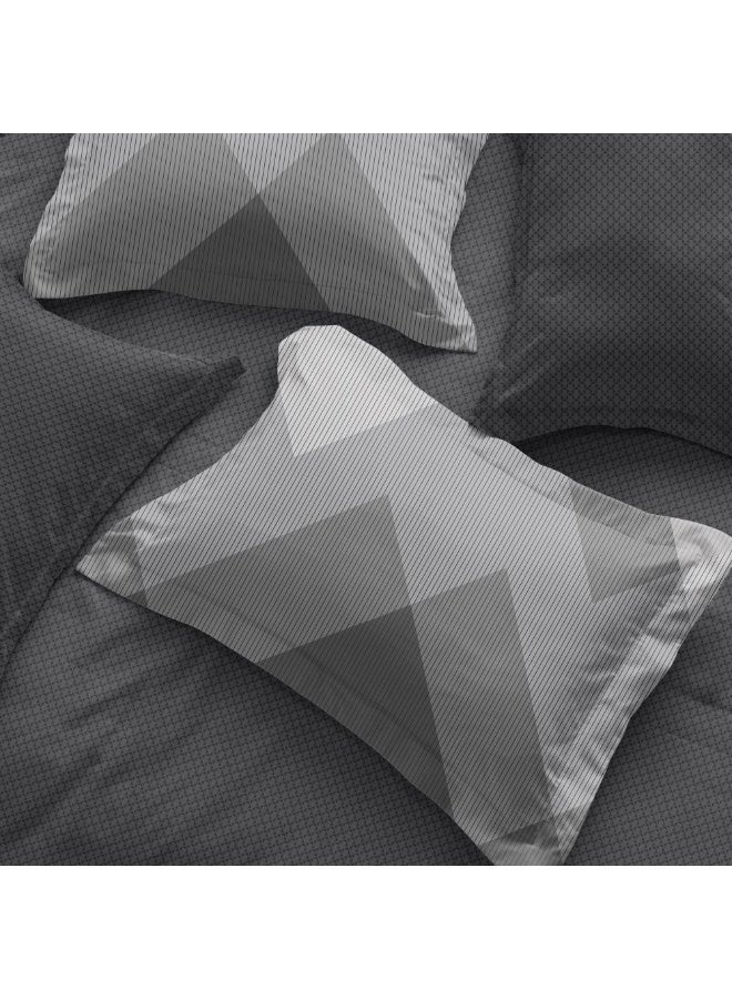 Danube Home Bliss 6 Piece Super King Comforter Set 260x260 cm Dk. Grey | Cotton /Viscos -180 Thread Count Breathable Bedding Sheet And Pillow Cases For Bedroom - Image 3