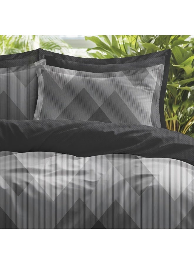 Danube Home Bliss 6 Piece Super King Comforter Set 260x260 cm Dk. Grey | Cotton /Viscos -180 Thread Count Breathable Bedding Sheet And Pillow Cases For Bedroom - Image 5