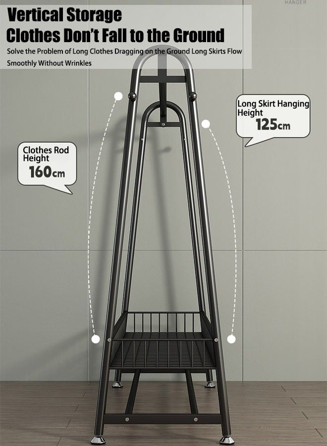 VUCATIN رف ملابس متين مع سلة تخزين ورف معاطف، خزانة ملابس معدنية قائمة بذاتها لتعليق الملابس - Image 4