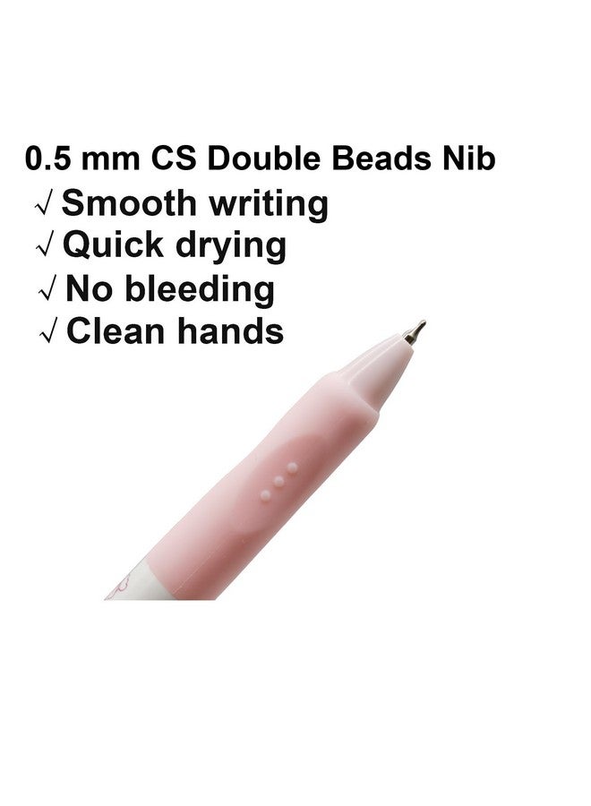 Maydahui Maydahui 8 Pcs Cute Pink Rabbit Short Small Pens Retractable Little Bear Mini Pocket Pens Changeable Images Thick Barrel with Comfort Grip Cute Tiny Pens Black Ink for Notebook Shcool Office  - Image 3