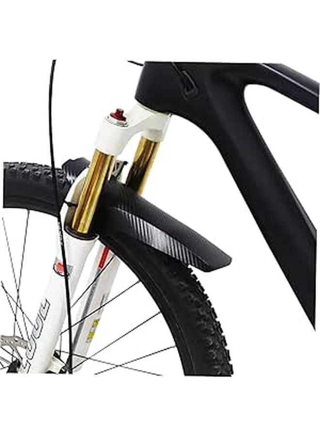Carbon Fiber Bike Mudguard Set Front Rear Protection for Mountain Road Bikes Black - Image 1