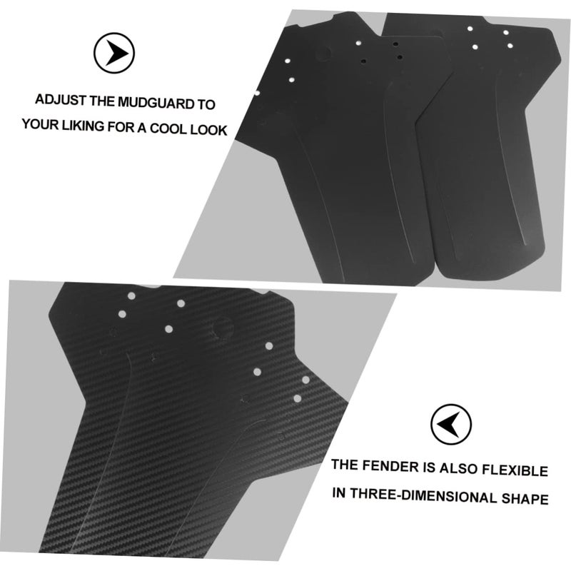 Carbon Fiber Bike Mudguard Set Front Rear Protection for Mountain Road Bikes Black - Image 5