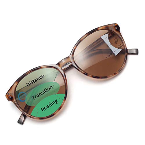 Amorays Cat Eyes Progressive Multifocus Reading Sunglasses for Women UV Protection Multifocal Top Clear Trifocal Sun Readers - Image 1