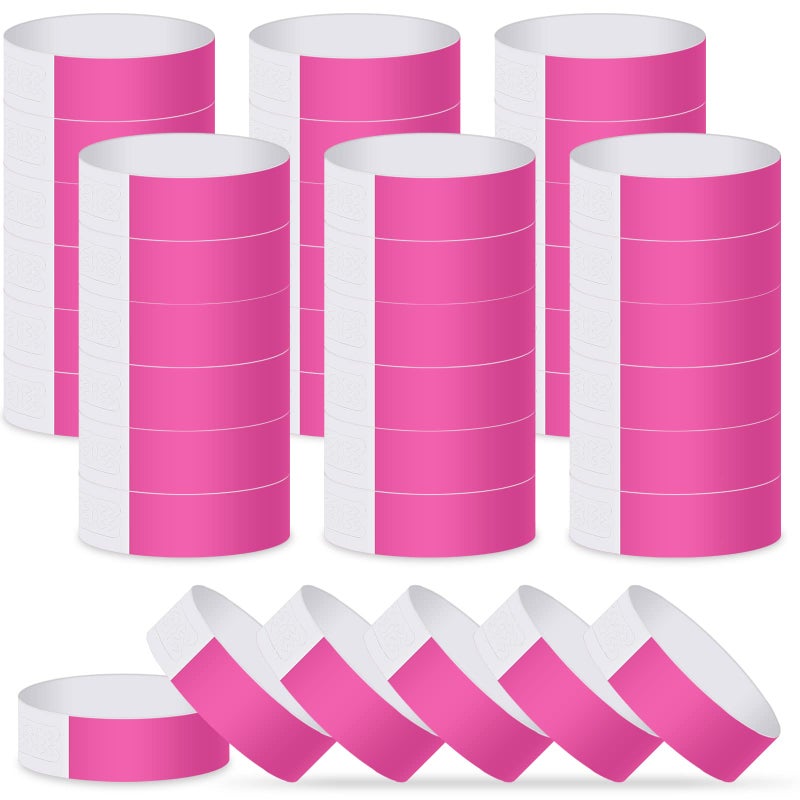 ASTARON Paper Wristbands for Events 200 pcs Pink Party Wrist Bands Event Bracelets Arm Bands for Party Events Clubs Concert, Waterproof and Lightwight - Image 1