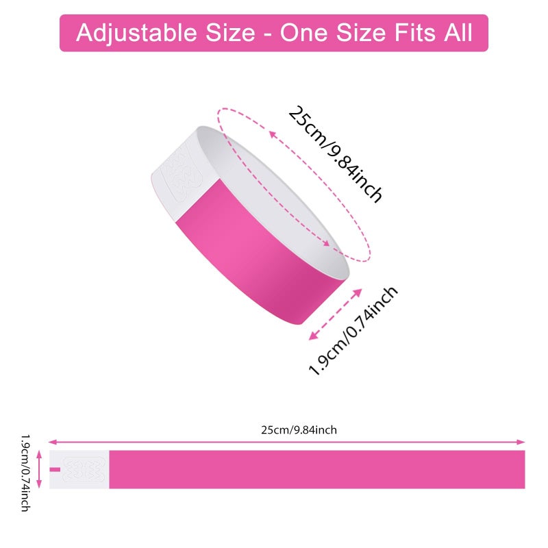 ASTARON Paper Wristbands for Events 200 pcs Pink Party Wrist Bands Event Bracelets Arm Bands for Party Events Clubs Concert, Waterproof and Lightwight - Image 2
