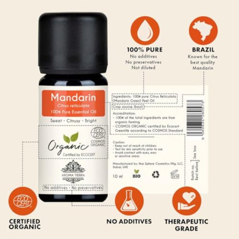للناشر، والعلاج العطري، والاسترخاء، وعطور العناية بالبشرة: زيت اليوسفي الأساسي العضوي، 100 شبكة من الحمضيات النقية، رائحة الحمضيات الحلوة المنعشة، زجاجة من العنبر الطبيعي، زيت أصفر ذهبي. - Image 2