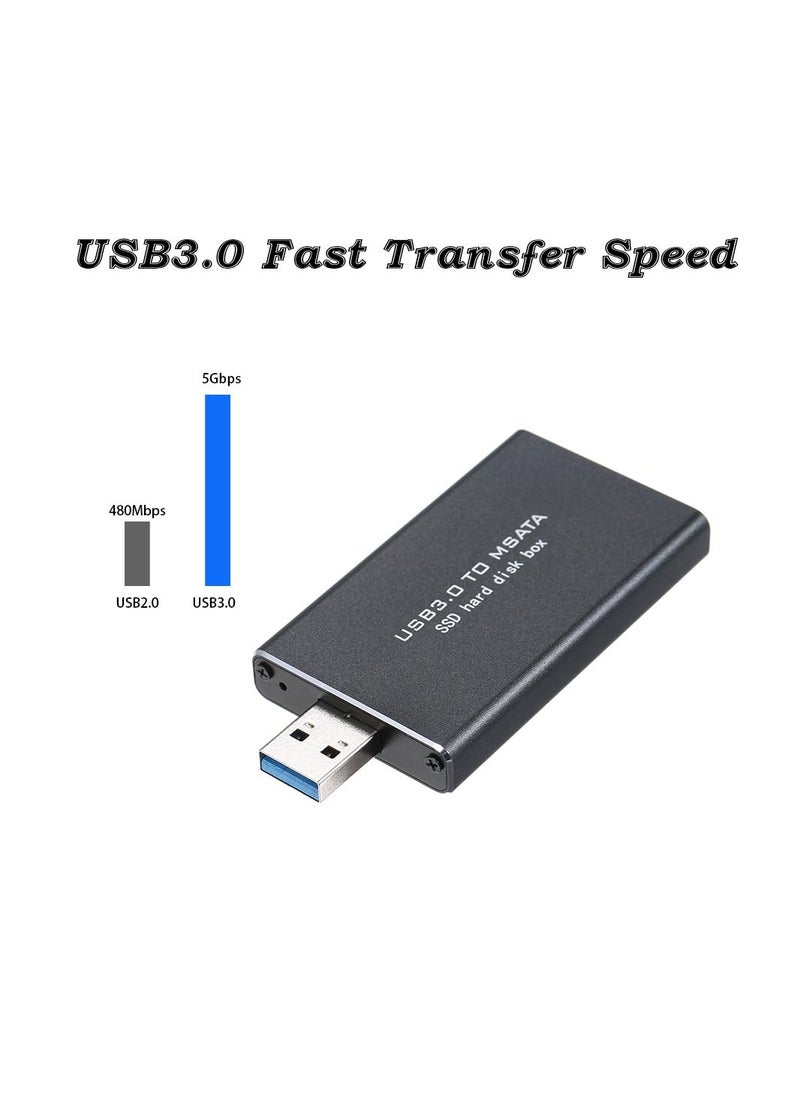 Generic - USB3.0 to MSATA SSD Enclosure Portable External Hard Disk Box USB Disk Driver Support TRIM - Image 1