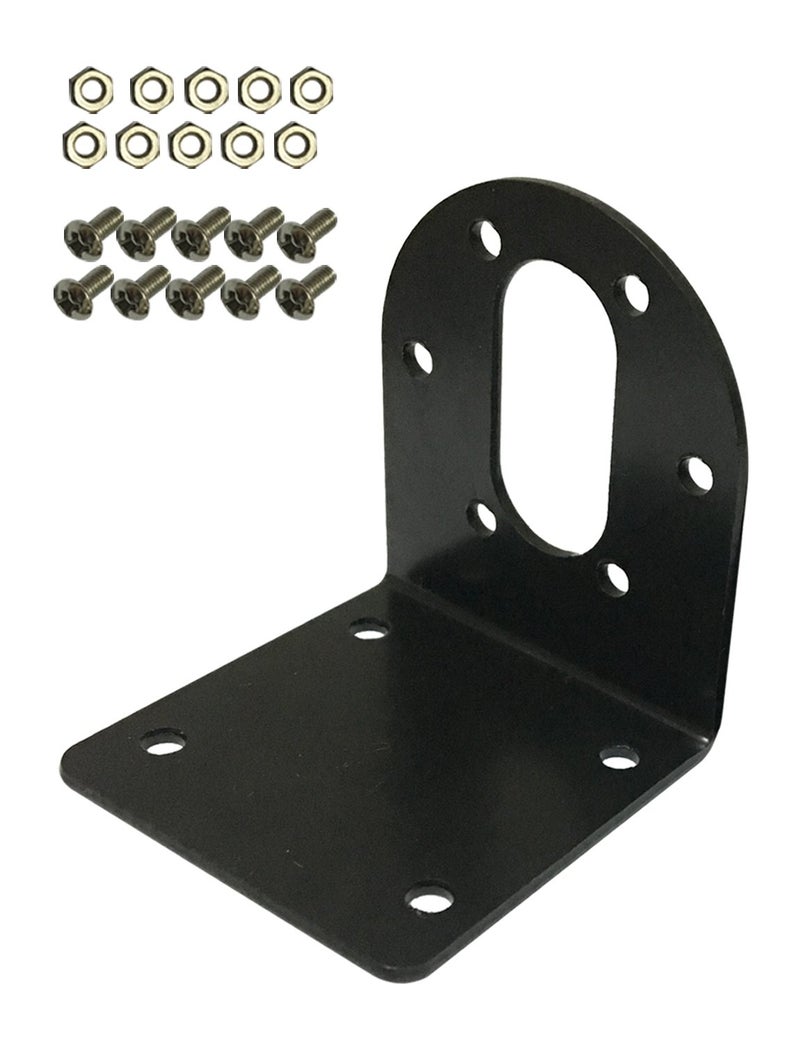 Black 37mm DC Gear Motors Mounting Bracket Iron AntiRust Gearbox LShape Fixed Seat Gear Reduction Motor Holder