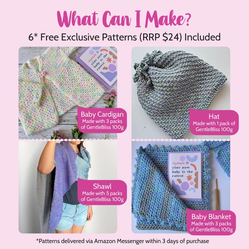 KnitPal GentleBliss Soft Baby Yarn for Crocheting, 4 Skeins, 880Yds/400G, Free Patterns - Acrylic Baby Blanket Yarn for Knitting - Light Worsted 3 DK Weight - Cookies and Cream - Image 5