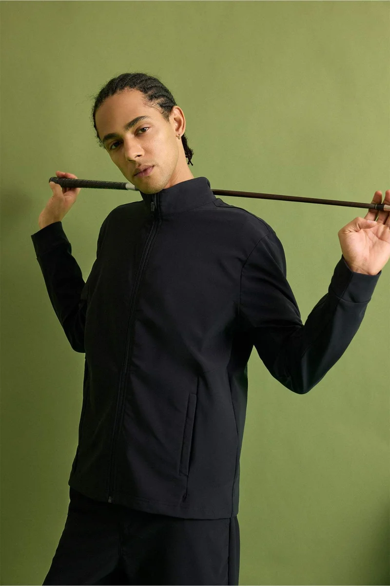 Defacto  Standard Fit High Neck Zip-Up Sweatshirt for Men | Best Price UAE