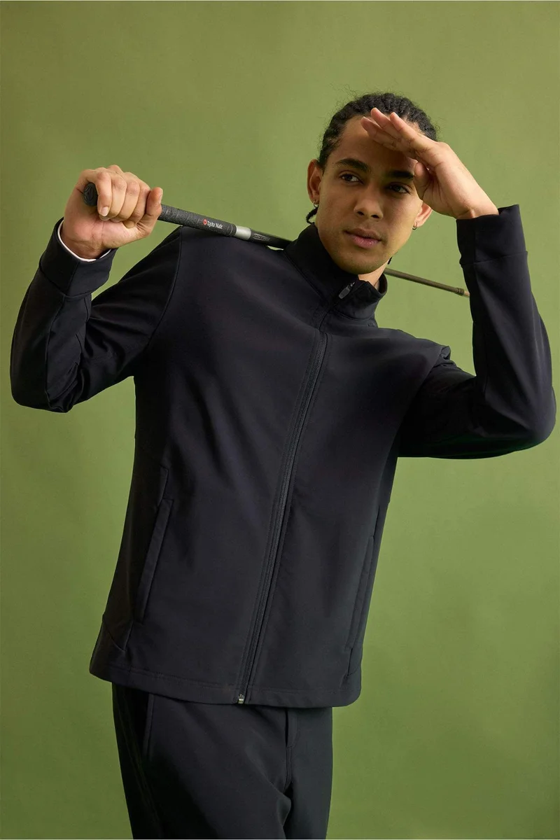 Defacto  Standard Fit High Neck Zip-Up Sweatshirt for Men | Best Price UAE