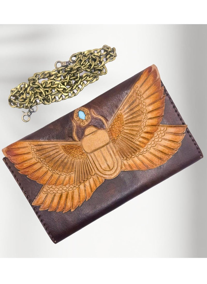 Handmade Egyptian Pharaonic Scarab Crossbody Handbag  - Image 2