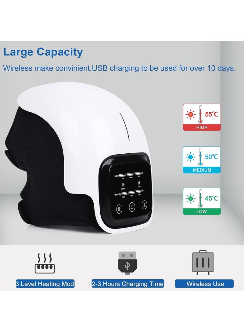 جينيكست جهاز تدليك الركبة بشاشة LED كبيرة لتدليك الركبة المصابة بالتهاب المفاصل يمكن ارتداؤه مع حرارة قابلة لإعادة الشحن، جهاز تدليك الركبة الإلكتروني الذكي لآلام مفصل الركبة والإصابة والتورم والتصلب. - Image 3