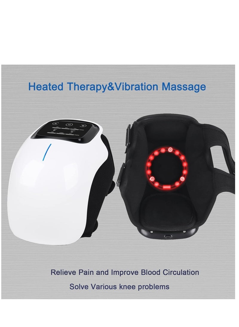 جينيكست جهاز تدليك الركبة بشاشة LED كبيرة لتدليك الركبة المصابة بالتهاب المفاصل يمكن ارتداؤه مع حرارة قابلة لإعادة الشحن، جهاز تدليك الركبة الإلكتروني الذكي لآلام مفصل الركبة والإصابة والتورم والتصلب. - Image 5