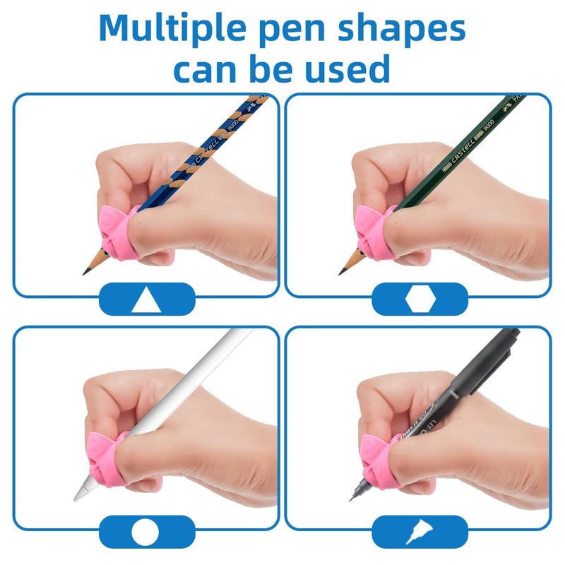 Pretwad Grips for Pencil for Kids Handwriting, 8 Pcs Pen Grips, Ergonomic Pencil Grippers Holder for Kids, Writing Posture Correction with Cushion for Toddlers, Adults, Preschooler, Special Education Supplies - Image 5