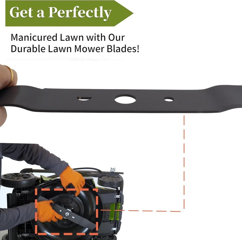 Foifatt 2 Pack 16in Lawn Mower Replacement Blade for Ryobi 40-Volt RY40104, P1102, P1100 Lawn Mower, Single Mulching Lawn Mower Blade Replaces 639180003 - Image 4