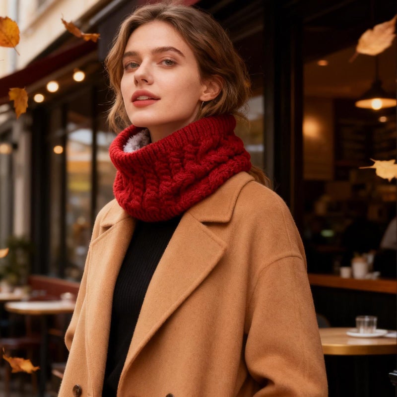 Red Heated Scarf For Men Electric Face Warmer USB Rechargeable Winter Ski Accessory - Image 4