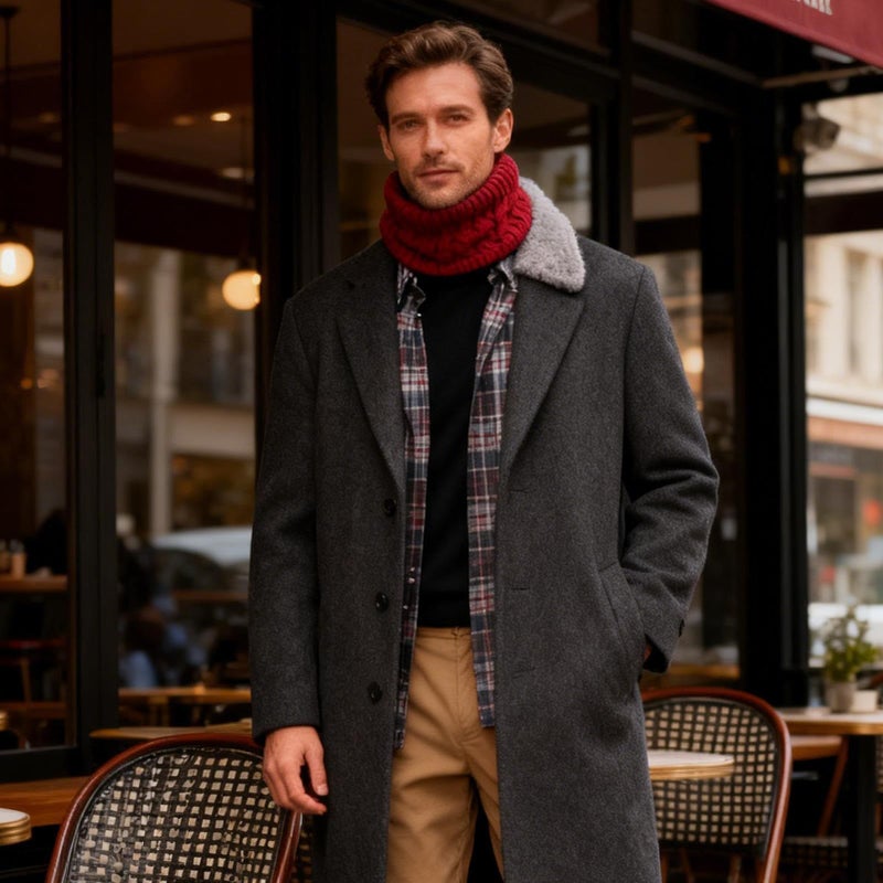 Red Heated Scarf For Men Electric Face Warmer USB Rechargeable Winter Ski Accessory - Image 5