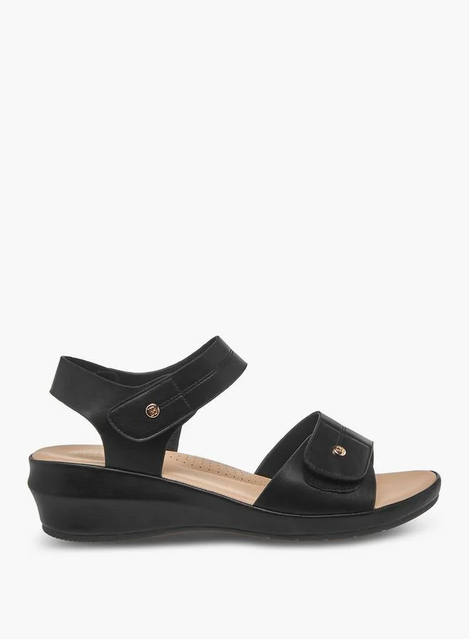 Flora Bella By Shoexpress Black Women Wedge Heel Sandals for Women | Best Price UAE