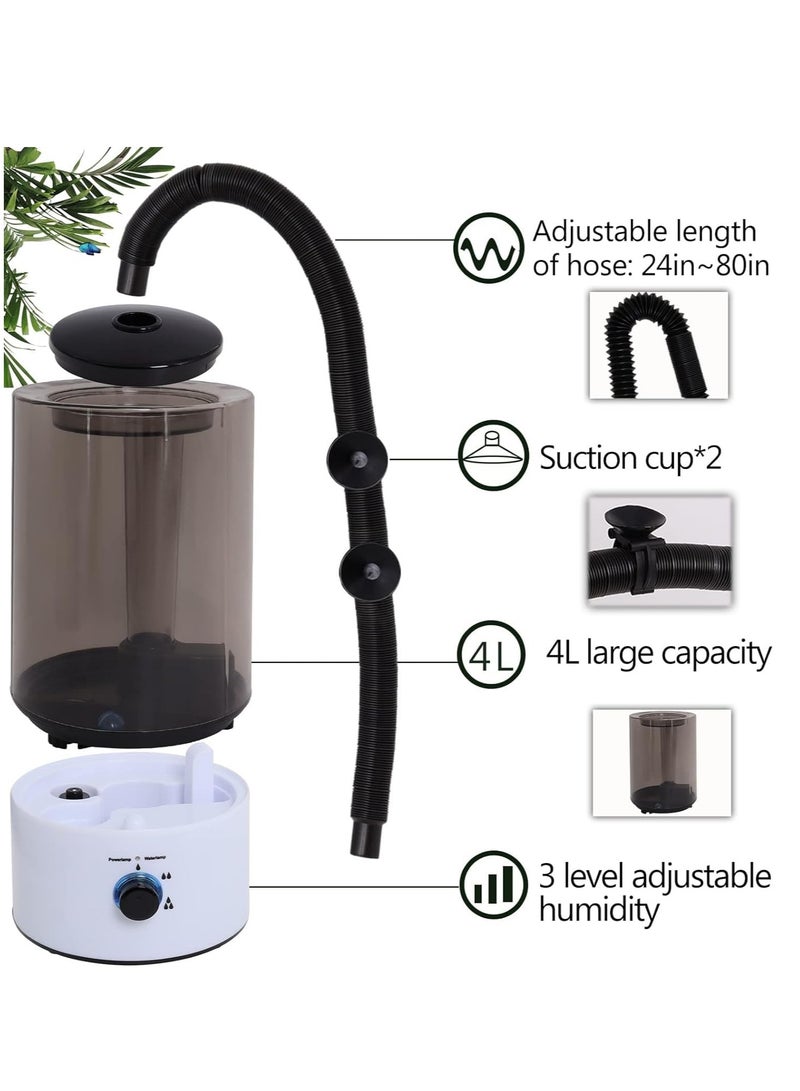 GUDOO 4L Reptile Humidifier Fogger Fog Machine for Reptile Terrarium Tank with Tube Large Capacity Reptile Fogger Humidifier Tank Fog Machine for Chameleon Bearded Dragon Amphibians Vivarium - Image 3