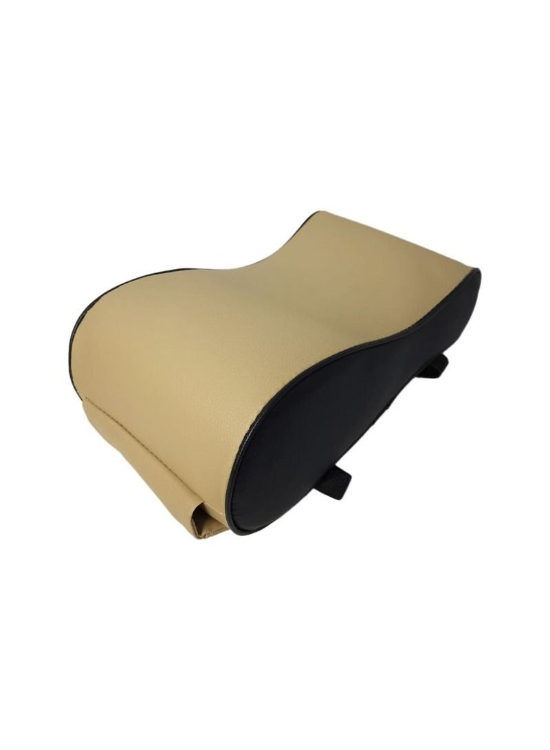 Car Handrail Pad  Car Center Console Armrest Cushion Pad With Pocket For Mobile Armrest Cushion Pad For Car Beige With Black 1 Pcs - Image 3