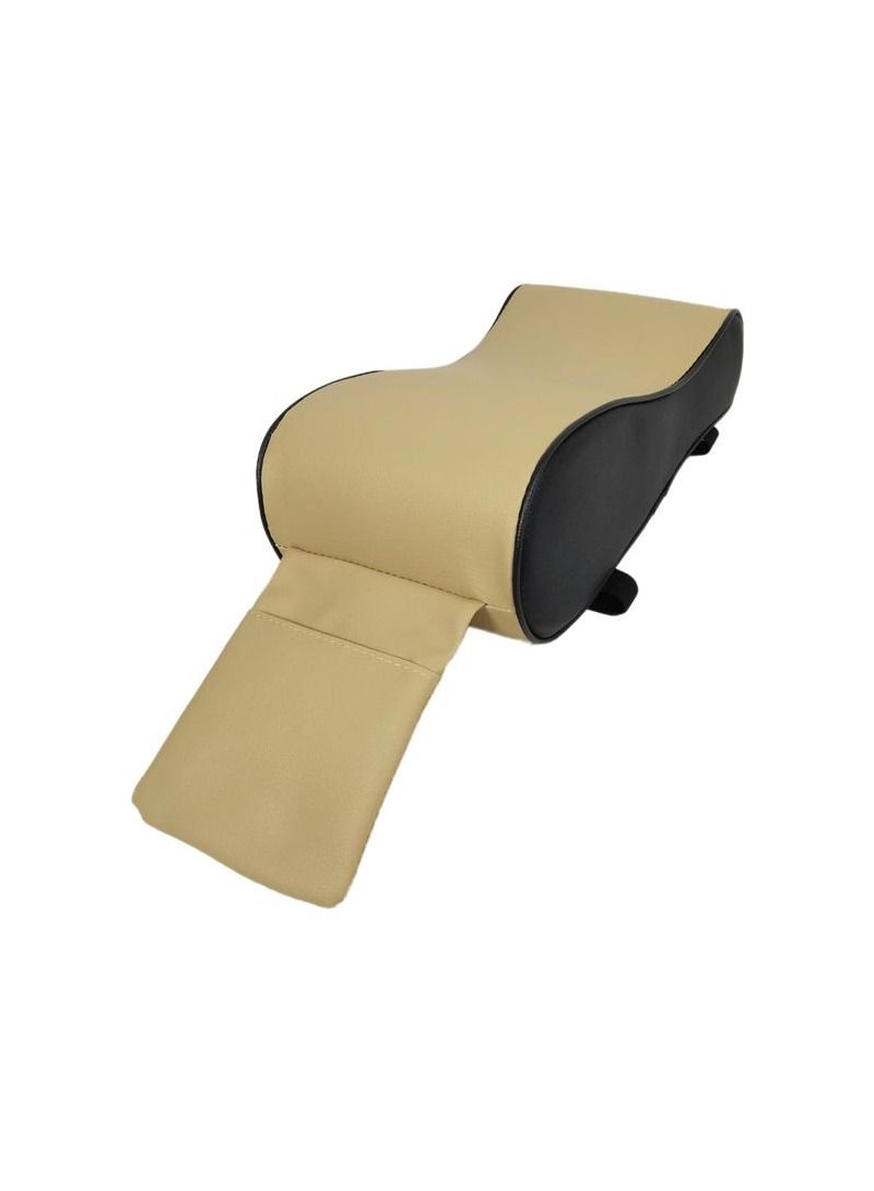 Car Handrail Pad  Car Center Console Armrest Cushion Pad With Pocket For Mobile Armrest Cushion Pad For Car Beige With Black 1 Pcs - Image 4