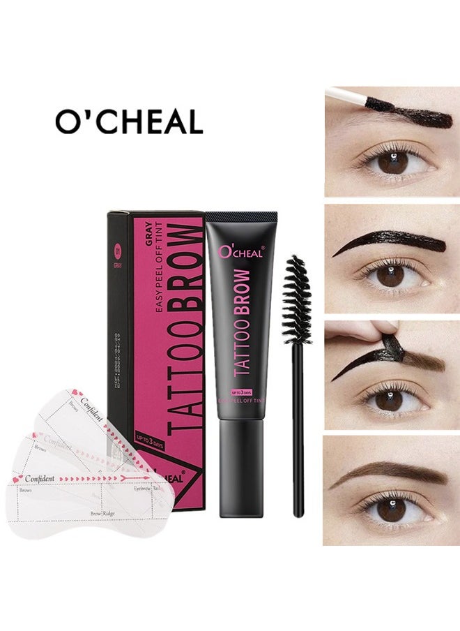 OCHEAL - Tattoo Brow, Peel Off Eyebrow Gel Tint, Semi Permanent Brow Tint, Last Up to 3 Days, Waterproof, Transfer-proof（02 DARK BROWN） - Image 1