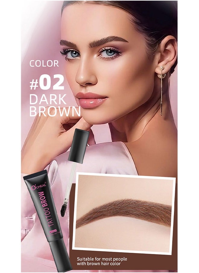 OCHEAL - Tattoo Brow, Peel Off Eyebrow Gel Tint, Semi Permanent Brow Tint, Last Up to 3 Days, Waterproof, Transfer-proof（02 DARK BROWN） - Image 1
