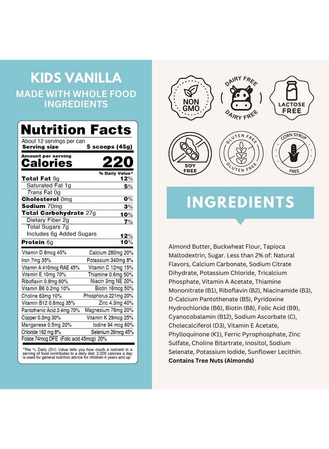 ELSE NUTRITION Plant-Based Kids Protein Shake, Protein Powder for Ages 2-12. Dairy-Free, Complete Nutrition Shake, 25 Vitamins & Minerals, Heathy Kids Snacks, Vanilla 1-Pack - Image 2
