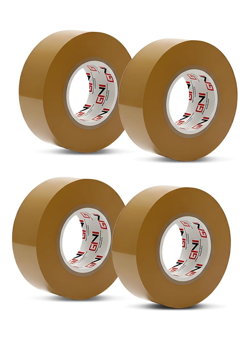 جيني شريط تغليف بني من جيني | 48 مم × 50 ياردة شريط تغليف قوي شديد التحمل لصناديق الطرود، وصناديق النقل، والأكياس البريدية الكبيرة، والاستخدام المكتبي [4 لفات] - Image 1
