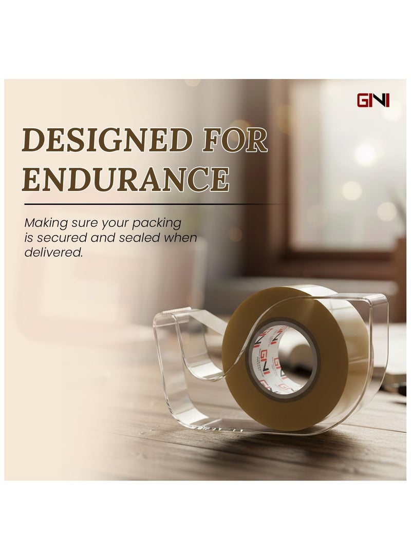 جيني شريط تغليف بني من جيني | 48 مم × 50 ياردة شريط تغليف قوي شديد التحمل لصناديق الطرود، وصناديق النقل، والأكياس البريدية الكبيرة، والاستخدام المكتبي [4 لفات] - Image 2