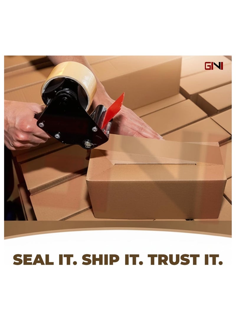 جيني شريط تغليف بني من جيني | 48 مم × 50 ياردة شريط تغليف قوي شديد التحمل لصناديق الطرود، وصناديق النقل، والأكياس البريدية الكبيرة، والاستخدام المكتبي [4 لفات] - Image 4