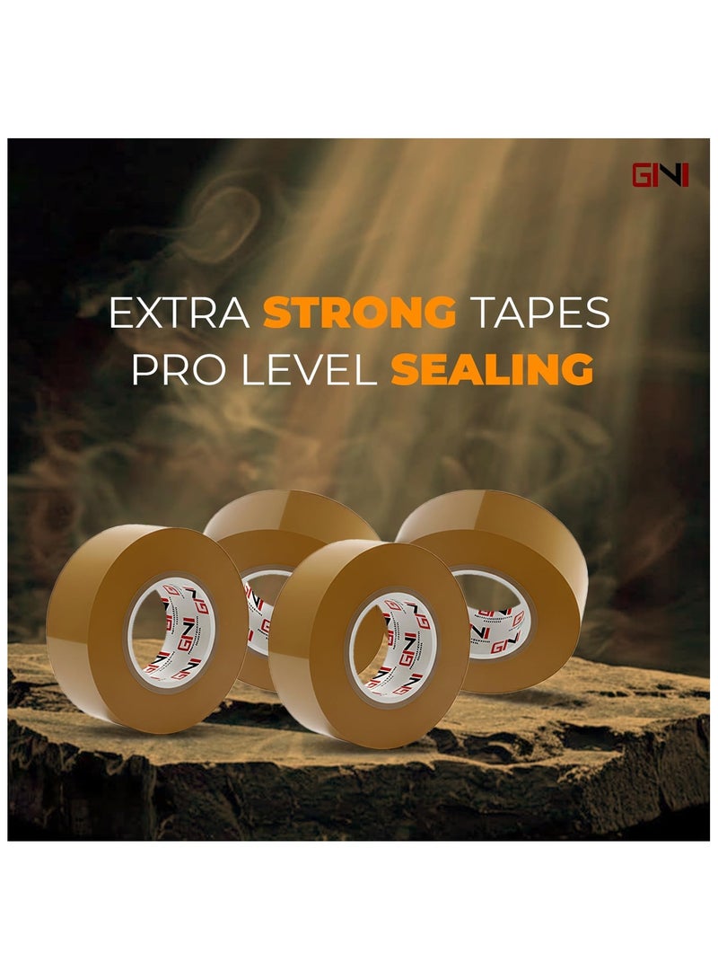 جيني شريط تغليف بني من جيني | 48 مم × 50 ياردة شريط تغليف قوي شديد التحمل لصناديق الطرود، وصناديق النقل، والأكياس البريدية الكبيرة، والاستخدام المكتبي [4 لفات] - Image 5