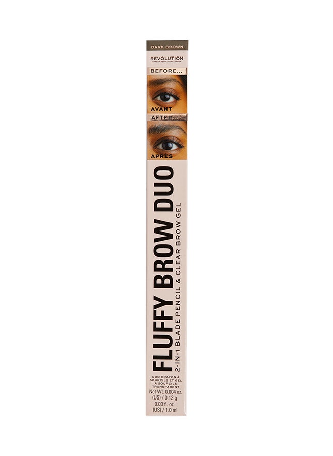 REVOLUTION - Makeup Revolution Fluffy Brow Filter Duo Dark Brown - Image 1