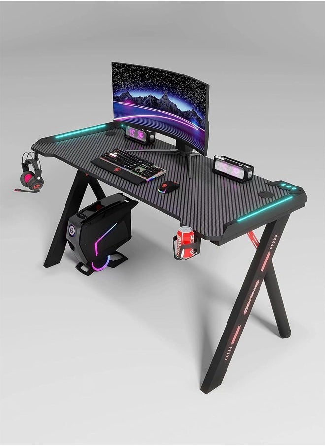 Ergonomic Gaming and Computer Desk with LED Lights and USB port 100 CM 