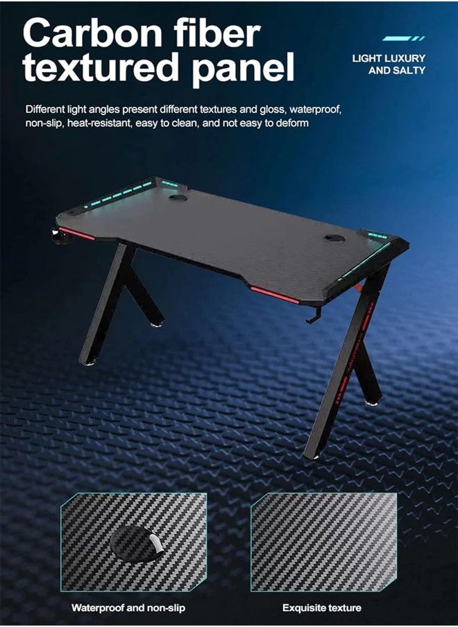 NKX - Ergonomic Gaming and Computer Desk with LED Lights and USB port 100 CM - Image 1