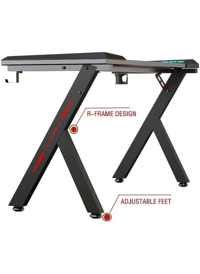 NKX - Ergonomic Gaming and Computer Desk with LED Lights and USB port 100 CM - Image 1