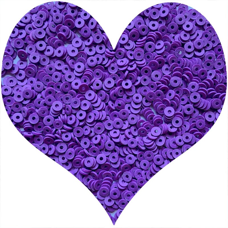 3000Pcs Clay Beads Flat Round Polymer Bead Vinyl Heishi Beads Flat Round Polymer Bead Flat Clay Beads for Jewelry Making Necklace Bracelet 19Dark Purple